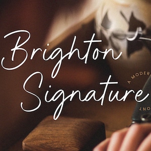 Brighton Signature: carattere scritto a mano moderno, carattere per script, caratteri Canva, caratteri per Cricut, calligrafia moderna, carattere per matrimoni, carattere Templett