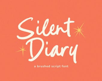 Silent Diary – Handbrushed Script Font, Handwriting, Handwritten, Brush, Calligraphy, Cricut, Wedding, Commercial Use, SVG