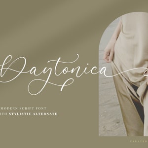 Daytonica - Moderne Schreibschrift, Kalligraphieschrift, Hochzeitsschriftart, handgeschrieben, Cricut-Schriftart, Feminine, kommerzielle Nutzung, digitale Schrift, Canva, SVG