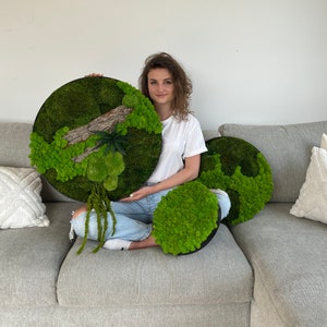 Custom made set of 3 moss pictures, moss wall, moss decor, moss picture, wall Art, Metal Frame, Preserved Stabilized Moss