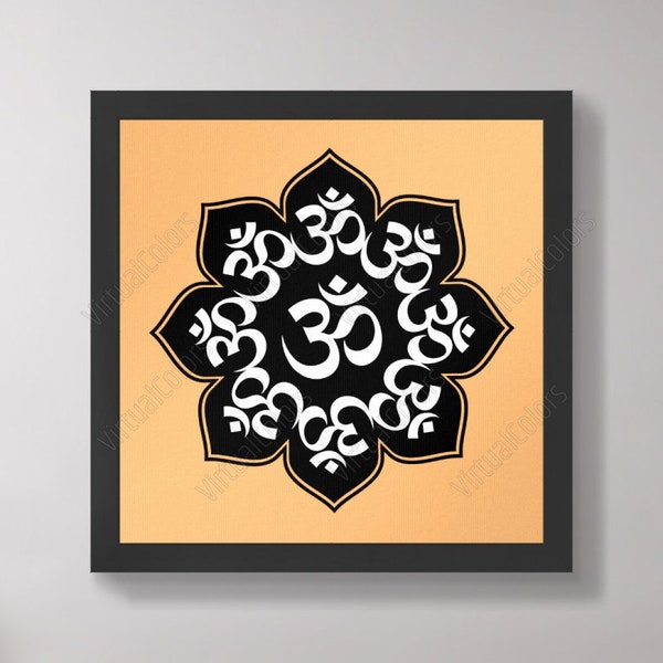 Spiritual Lotus OM, vector cricut svg, hinduism, om, Indian, India, lotus, om, hindu, spiritual, religion, hindu symbol, sign, lucky,yoga