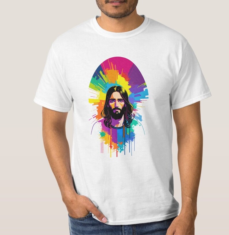 Colorful Jesus Color Splash Painting Style Design, Vector, Christian, Jesus, God, Holly, Prayer ...
