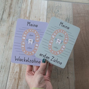 Mes premières dents et dents desserrées carte d'étape pour enfants carte postale DINA6 grossesse naissance bébé post-partum dentition dentition