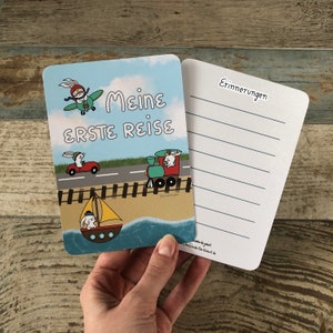 Mon premier voyage carte d'étape bébé enfant carte postale DINA6 cadeau naissance post-partum