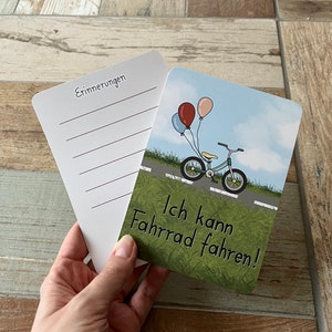 Eu posso andar de bicicleta cartão postal infantil DINA6 bebê jardim de infância escola primária presente criança iniciante