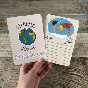 Meine Reise Abenteuer Tagebuch Tracker Meilensteinkarte Postkarte DINA6 Geschenk Reiselust wordtraveler