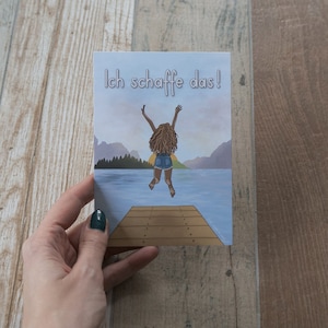 Puedo hacerlo Tarjeta de afirmación autodibujada postal DINA6 crecimiento espiritualidad meditación amor propio confianza en uno mismo