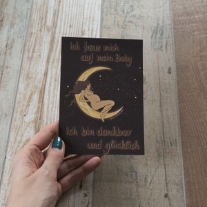 J'attends avec impatience mon bébé reconnaissant et heureux Carte d'affirmation auto-dessinée Carte postale DINA6 Grossesse Naissance Post-partum