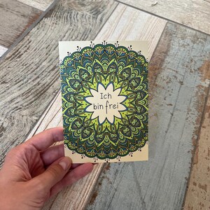 Soy libre Tarjeta de afirmación autodibujada Postal DINA6 Crecimiento Espiritualidad Meditación Amor propio Autoconfianza