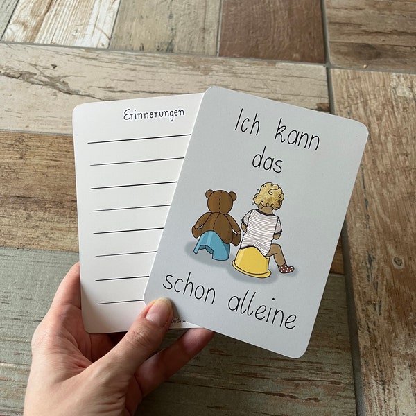 Ich kann das schon Kinder Meilensteinkarte Postkarte DINA6 Baby Kindergarten  Geschenk Kleinkind Töpfchen Toilette Windel abhalten