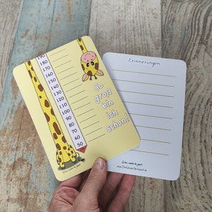 Je suis déjà si grand Carte postale pour enfants Carte postale DINA6 Grossesse Naissance Bébé Post-partum Bâton de mesure Taille Girafe
