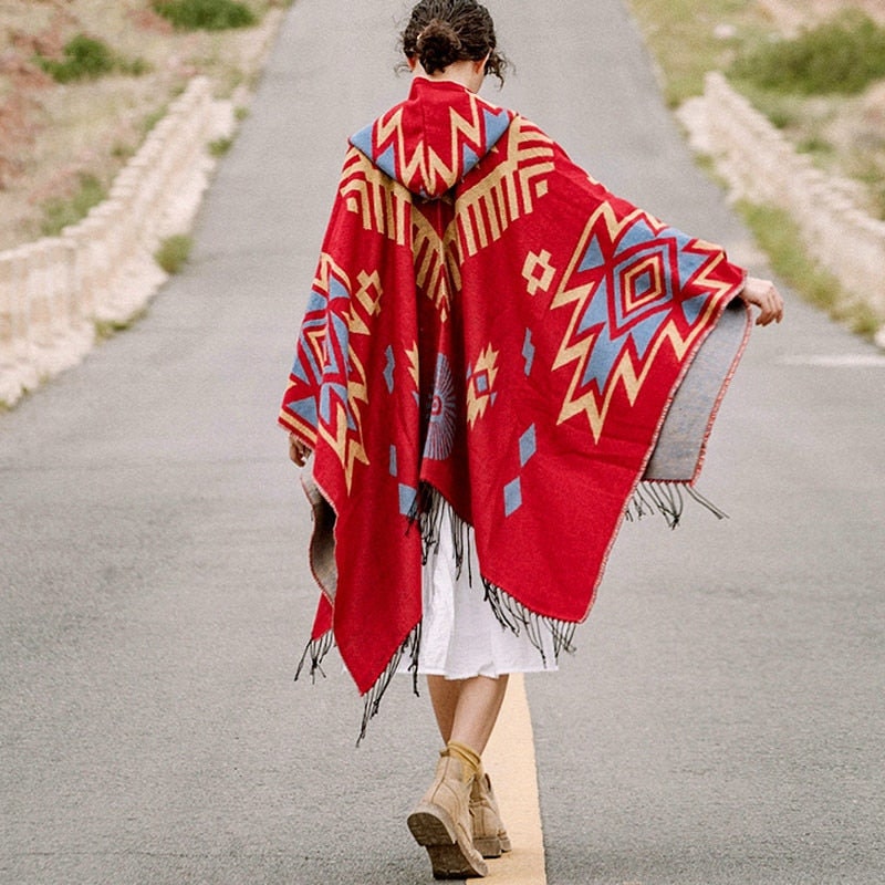 Womens Aztec Poncho - Etsy