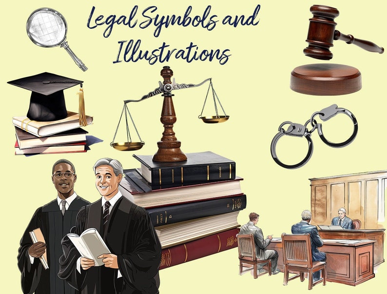 Judiciary Legal Lawyers Symbols Illustrations Collection 50 Images