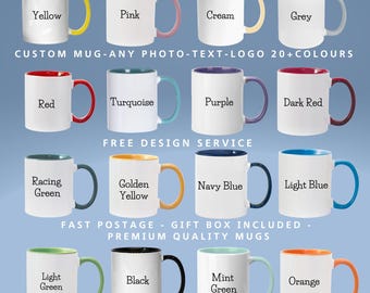 Personalised Mug with any text image or logos for business and personal use