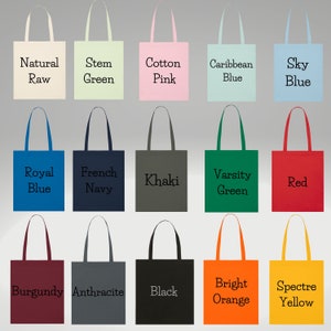 Custom Tote Bag - 16 Colours - Any Design - Business Logo - Gift -  Premium & Organic