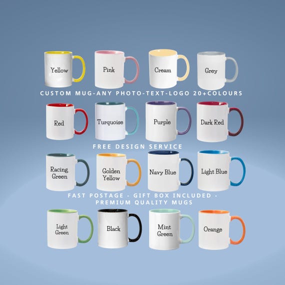 Personalised Mug with any text image or logos for business and personal use