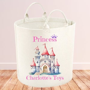 Personalisierter Fairy Princess Spielzeug Aufbewahrungskorb |Tub |Trug | Spielzeugkiste | Kinderspielzeug Organisation | Wäschekorb