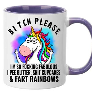 Funny Unicorn Coffee Mug: &quot;Bitch Please&quot; Novelty Gift - 11oz