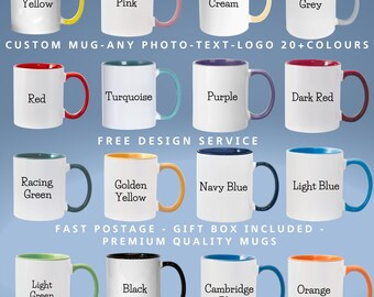 Custom Mug-Any Design- Fast Postage -Personalised photos Images logo & Text - 11oz Ceramic cup-  Fun Gift -Business -Bulk Orders