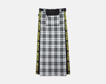 Maxi men's skirt "Too.two" with a patch pocket / not kilt / scottish plaid / tartan