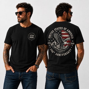 Comfort Colors America 250 Shirt, 250th Anniversary Patriotic Eagle Tee Front & Back Print, Veteran Dad Gift, 1776-2026 Mens 4th Of July Top mountain eagle shirt, 250th anniversary, front and back print, republican shirt, patriotic eagle tee, usa independence tee, veteran dad gift, mens 4th of july,250th anniversary, americana tee, 4th of july tee, country girl tee, freedom shirt, america shirt