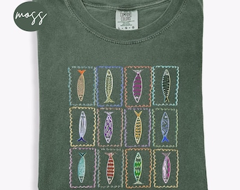 Comfort Colors® Sardines Tin Fish Graphic Shirt, Sweatshirt, Coastal Grandma Trendy Tee