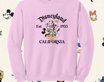 Retro Disneyland 1955 California Sweatshirt, Vintage Disneyland Sweatshirt, Disneyland Women's Sweatshirt, Trendy Cute Mickey Sweatshirt