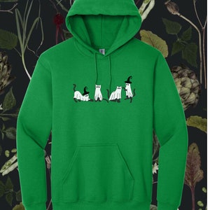 Halloween Cat Hoodie, Cat Hoodie, Ghost Hoodie, Black Cat Hoodie,2024 Spooky Season Hoodie, Cool Halloween Cat Hoodie, Cat Lover Hoodie
