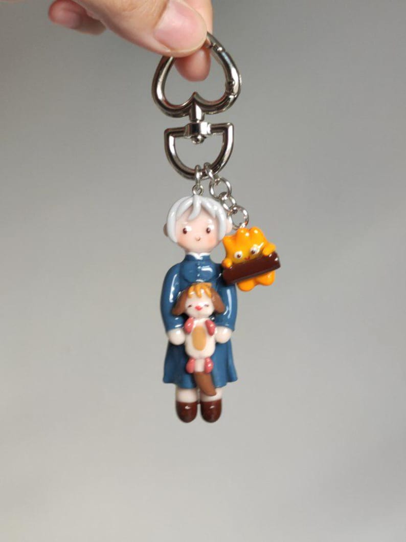 Handmade Sophie Keychain: Ghibli Howl's Moving Castle Bag Charm image 7