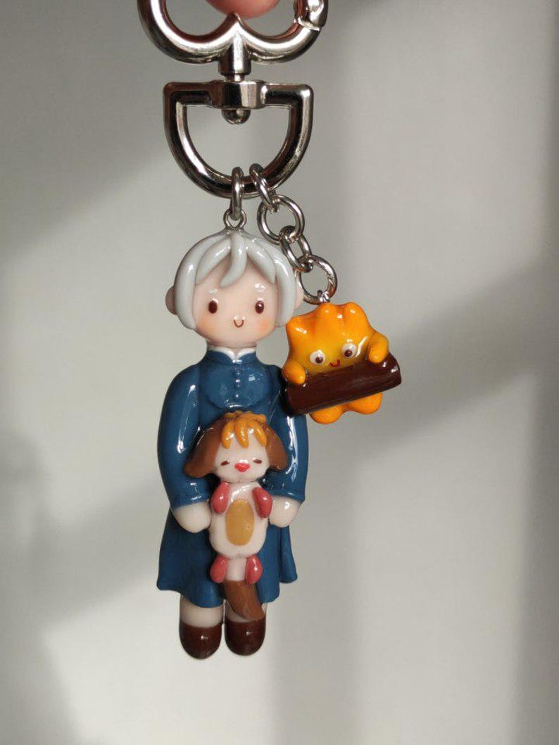 Handmade Sophie Keychain: Ghibli Howl's Moving Castle Bag Charm image 5