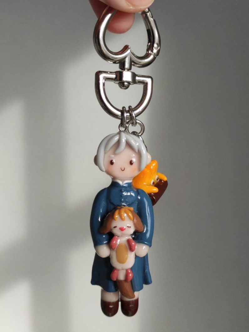 Handmade Sophie Keychain: Ghibli Howl's Moving Castle Bag Charm image 6