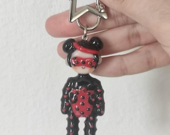 Handmade Miraculous Ladybug Keychain: Polymer Clay Bag Charm