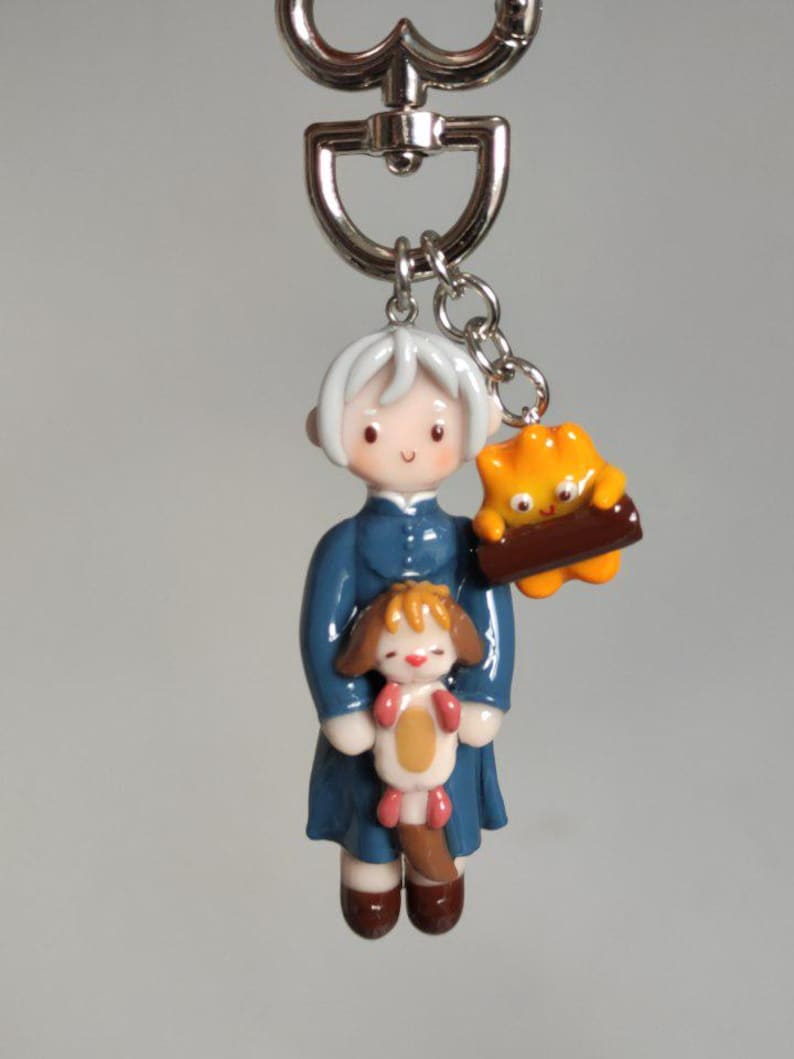 Handmade Sophie Keychain: Ghibli Howl's Moving Castle Bag Charm image 1