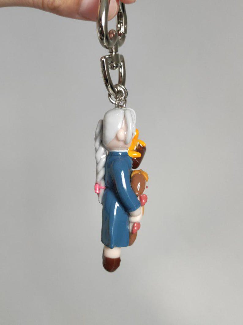 Handmade Sophie Keychain: Ghibli Howl's Moving Castle Bag Charm image 3