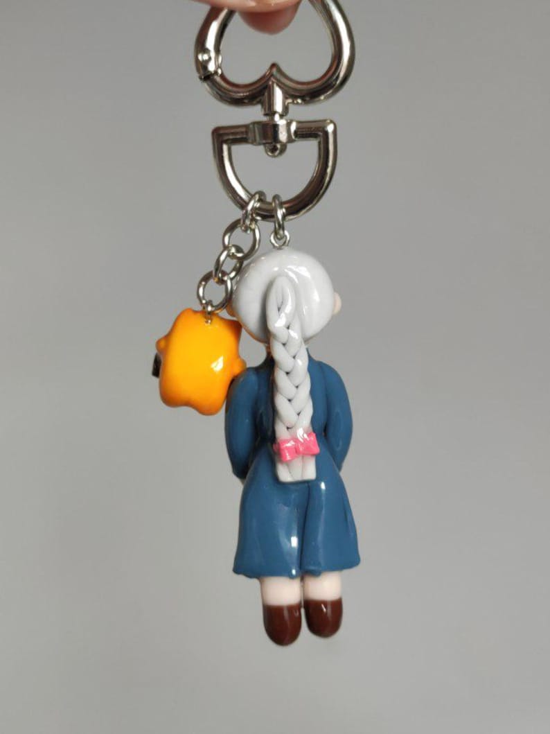 Handmade Sophie Keychain: Ghibli Howl's Moving Castle Bag Charm image 2