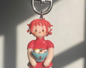 ponyo keychain ghibli handmade charm ponyo sosuke gift for friends couple gifts