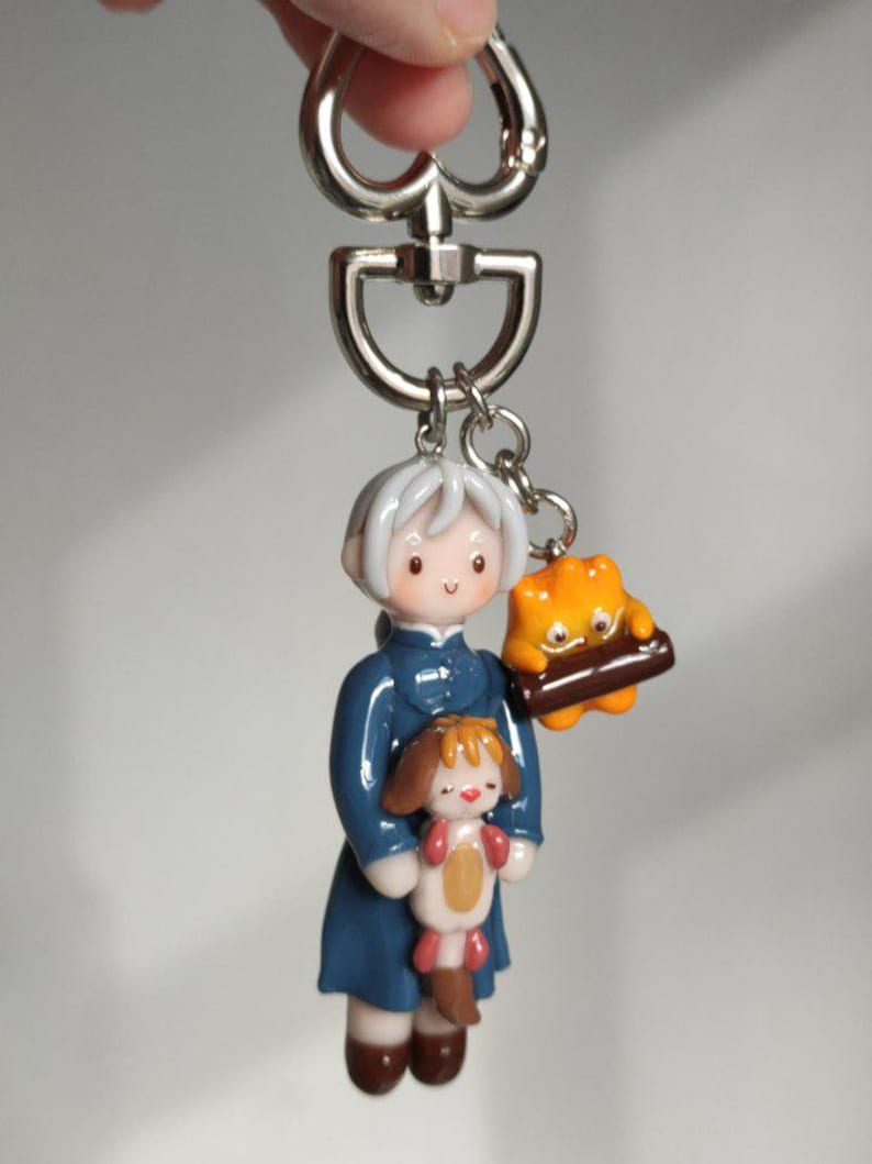 Handmade Sophie Keychain: Ghibli Howl's Moving Castle Bag Charm image 4