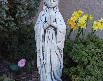 Praying Mother Mary Statue: Concrete Madonna Garden Decor