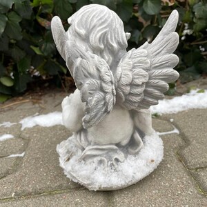 Stone Angel Statue: Reading Cherub, Outdoor Decor (8.7 in) image 4