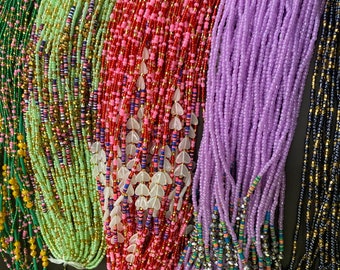 BEAUTIFUL WAIST BEADS.50inches long.seedbead waist beads