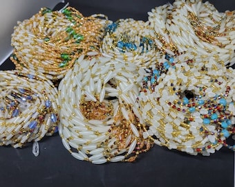 Handmade Glow in the Dark Waist Beads: Ghana Beads, 50 Inch