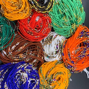Handmade Czech Seed Bead Waist Beads: 50 Inch Strand