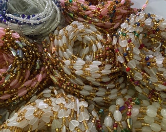 Handmade Glow in the Dark Waist Beads: 50 Inch Beaded Belly Chain