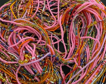 SAME DAY SHIPPING.wholesale waist beads. Seedbead waist beads. Quality threaded waist beads