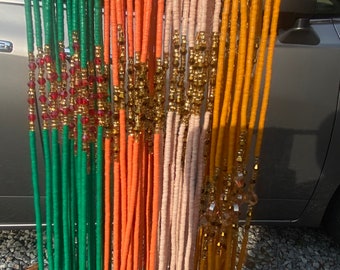 Vinyl waist beads. Wholesale vinyl waist beads. Waist beads from Africa. Free Shipping