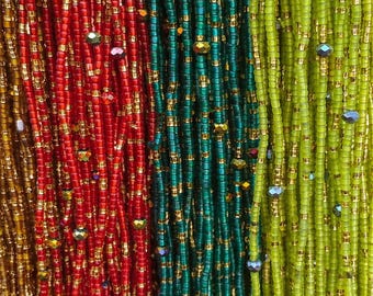Handmade Frosted Waist Beads from Ghana | Non-Fading Beaded Jewelry