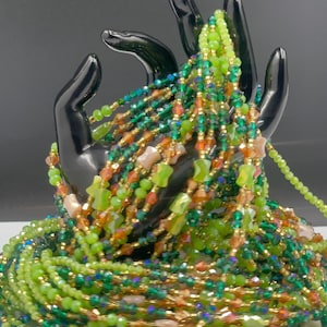 Wholesale crystal waist beads. Size 4 crystals. Size 8 accent beads