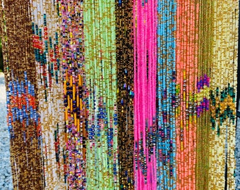 BEAUTIFUL WAIST BEADS.50inches long.seedbead waist beads