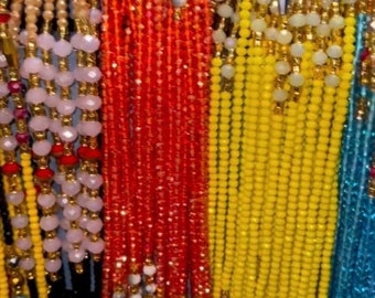 Wholesale crystal waist beads.Waist beads for resale. Ghana waist beads.luxury crystal waist beads
