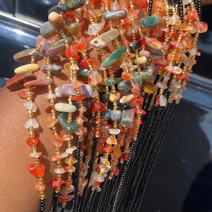 Gem stones waist beads. Rose quartz,Amethyst,aventurine,citrine and tiger eye